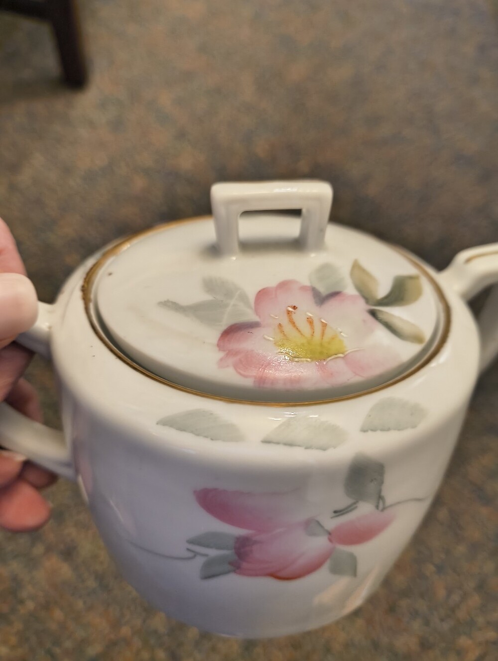 Noritake Porcelain Floral Sugarbowl Pink Bloom Design